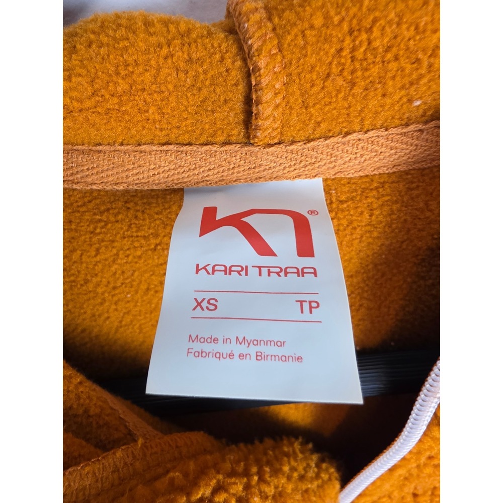 Kari Traa Rothe Womens Fleece Pullover Hoodie XS Quarter Zip Jacket Copper - Picture 10 of 12